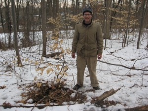 After many days in the thicket, Sean Solomon was able to reach his goal of removing a tangle of Japanese Honeysuckle from this Beech Sapling