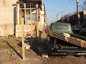 The site of the future vegetable garden of the Sanguine Root, Viola Street Philadelphia