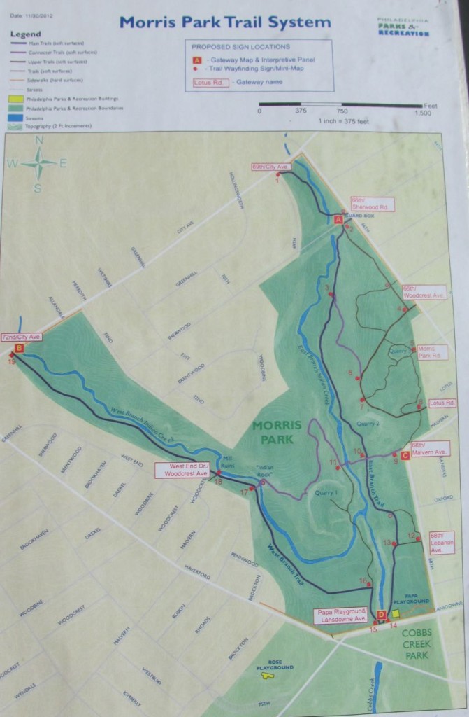 Morris Park, Philadelphia Trail map